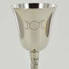 Silver Goblet with Magic Symbol Triple Moon for Neopaganism Wicca