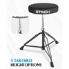 STRICH Drum Stool Set, Padded Seat Height Adjustable Drum Throne
