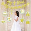 22Pcs First Communion Decorations Banners Hanging Swirls Honeycomb Table Centerpieces