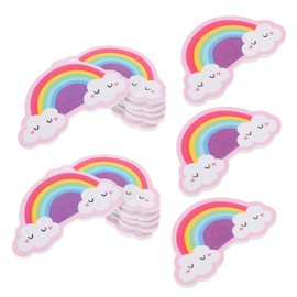 VICASKY 20pcs Cartoon Nail Files for Boys and Girls Cute Rainbow Shaped Manicure Buffers for Easy Nail Polishing and Grooming Eva Material for Home and Salon Use