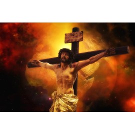 JESUS CHRIST CROSS PHOTO CRUCIFIXION GOD FATHER SON POSTER 8X10 REPRINT
