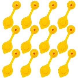 Oraivy 12 PCS Universal Yellow Gas Can Vent Caps, Fuel Can Jug Vent Replacement Leak-Proof for Most Plastic Cans