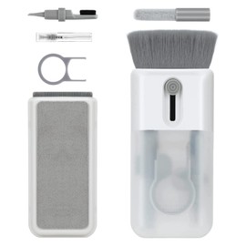 Limpiador de Teclado/Laptop, 6 en 1 Kit de Limpieza Portátil para Airpods Teléfonos Cámaras Pantalla Limpiador Multiuso de Audifonos/Reloj/Pc/Computadora (con 1 Paño de Limpieza Repuesto)