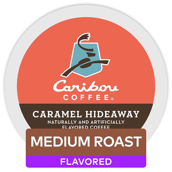 Caribou Coffee Caramel Hideaway, Single-Serve Keurig K-Cup Pods, Medium Roast Coffee, 96 Count