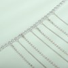 Kercisbeauty Silver Rhinestones Tassels Belly Belt Waist Chain Rave Party