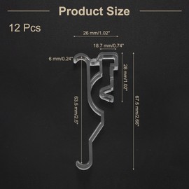 uxcell 12pcs Valance Clips, 2.5in Arc-Shaped Clear Plastic Valance Hidden Retainer Holder Installation Bracket for Horizontal Wood and Faux Wood Blinds