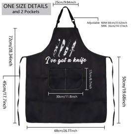 MBMSO Chef Knife Apron I've Got a Knife Horror Movie Cooking Apron for Horror Movie Fans Scary Movie Gift for Cooking Lovers (Horror Movie Apron-black)