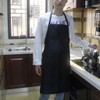 CWFUN Black Adjustable Bib Apron Waterdrop Resistant with 2 Pockets-Size