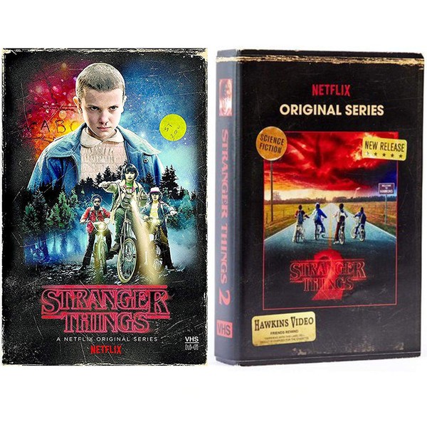 Stranger Things Netflix Exclusive Complete Season 1 and Season 2 Bundle, DVD / Blu-ray Discs in VHS Style Boxes by Warner Bros. Pictures [DVD]