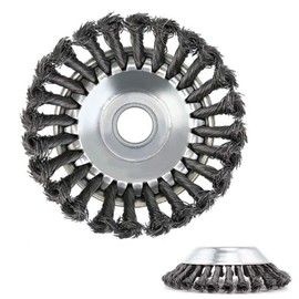 Weed Brush Wild Herb Brush, Wire Mower Head with Solid Steel Wire Wheel, Multi-function Grass Weed Removal Tool for Attaching Brush Cutters (6 Inches)