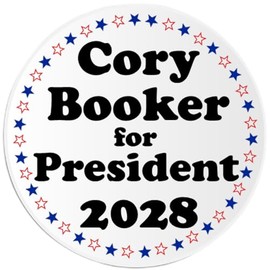 Cory Booker for President 2028-3 Pack Circle Stickers 3 Inch - USA Election Democrat Liberal Vote Support Red White Blue