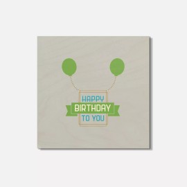 Unbranded Happy Birthday To You Balloons Stylish 4'' X 4'' Square Wooden Coaster