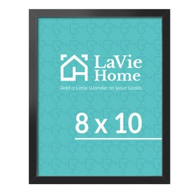 LaVie Home 8x10 Picture Frame for Wall Display, 8x10 Black Picture Frame with HD Plexiglas, 8 x 10 Matted Frame 1 Pack, Display Frame for Vertical or Horizontal, Classic Collection