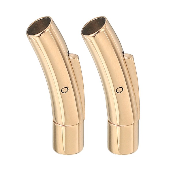 uxcell Leather Cord End Clasp, 2Pcs 4mm Hole Column Clasps