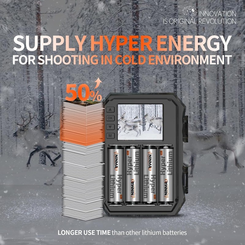 NINMAX® Hyper Lithium AA Batteries 4 Pack, 1.5V Longest Lasting