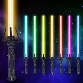 OSDUE Light Up Saber with Sound, 7 Colors Retractable Light Sabers for Kids, Light Saber Sword Toys for Boys Kids Gift Party Favors, Fashion Cosplay Toy for Adult Kids Sound Force Lightsaber