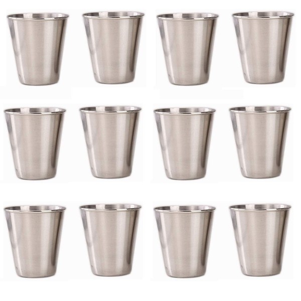 12 Pcs 1 Ounce (30ml) Stainless Steel Shot Drinking Cups for Drinking Beer and Wine (12 pack -1 Ounce)