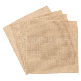 CleverDelights 12 Inch Burlap Squares - 4 Pack - Premium Jute Burlap Fabric - Finished Edges - 12" x 12"
