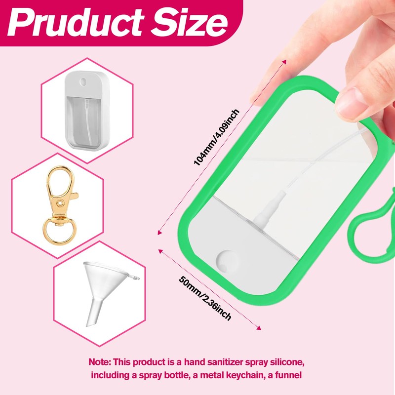 Silicone Case for Hand Sanitizer Spray,Protective Case with Keychain,Non-Slip Grip,