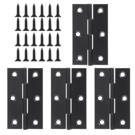 4 PCS Folding Butt Hinges, Black Door Hinges with 24 Screws, Folding Bifold Butt Cabinet Hinge, Mini Hinge for Furniture Door Window Lid Wooden Box Jewelry Case