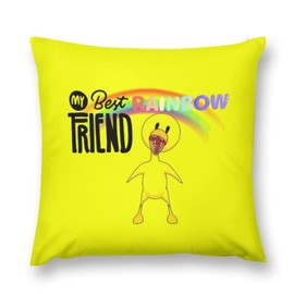Friends Yellow Rainbow Double-Sided Animation Printing Pillowcase Square Throw Pillow Case Home Decorative Cushion Cover 18 * 18 Inch Modern Outdoor Pillow Cover (Yellow)