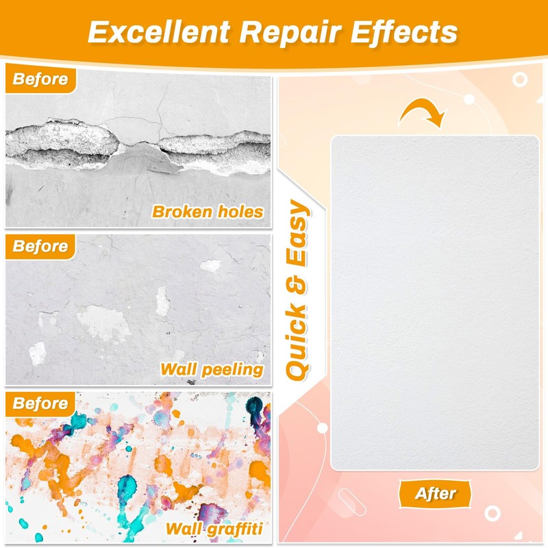 Drywall Repair Kit, Wall Surface Hole Patch Repair with White