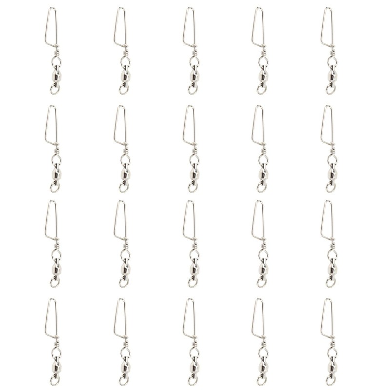 Broches Giratorios de Pesca, 20 Piezas de Acero Inoxidable de