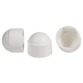 M6 (10mm Wrench) White Plastic Nut and Bolt Protective Dome Cover Caps (Pack of 20)