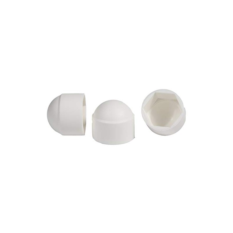 M6 (10mm Wrench) White Plastic Nut and Bolt Protective Dome