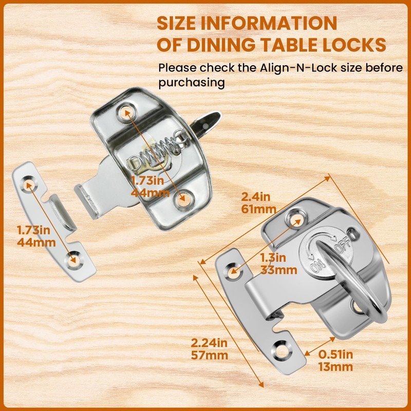 ZIUZI 6 Sets Table Leaf Latch Lock Hardware Heavy Duty