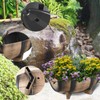 YI 2 Pack Rustic Half Barrel Planters, 16.34x11.81x7.28 Inches Plastic