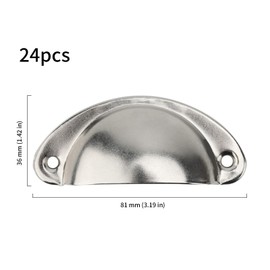 DAKFOOK Pack of 24 81 mm Silver Shell Handles, Vintage Drawer Handles with Screws, Elegant Cabinet Knobs, Shell Handles for Drawers, Kitchen, Furniture, Furniture Knobs