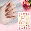 2 Blatt Rosa Nagelsticker Blumen Stereoskopisch Selbstklebend Frühling Sommer Sakura