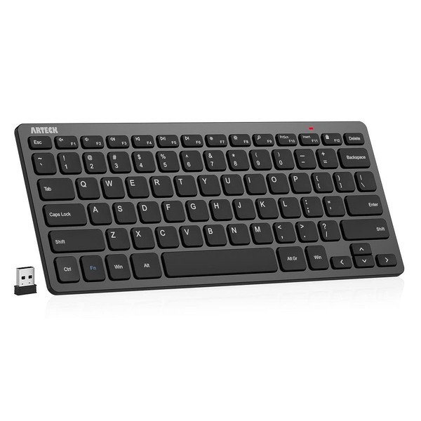 Arteck 2.4G Wireless Keyboard Ultra Slim and Compact Keyboard with
