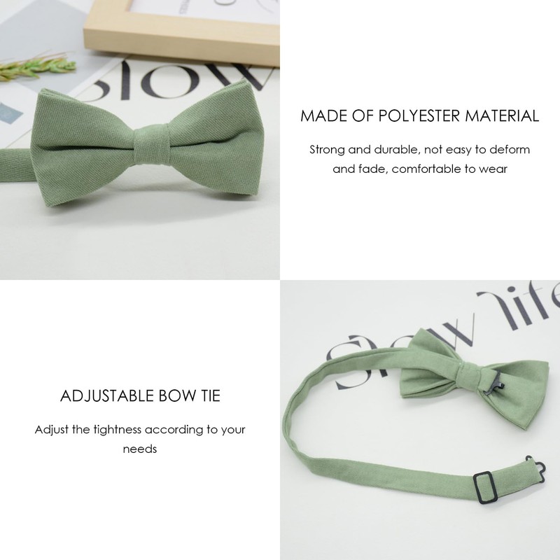 DHSBGWSX 1 Piece Children's Bow Tie, Boys Tie, Plain, Adjustable