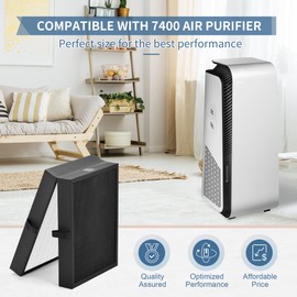7400 Smart Filter Replacement Compatible with blueair protect smartfilter 7400 Models 7410i 7440i 7470i Air Puri-fier, 4-Stage with H13 True HEPA Filter, Activated Carbon and Dual Pre-filter, 1-Pack