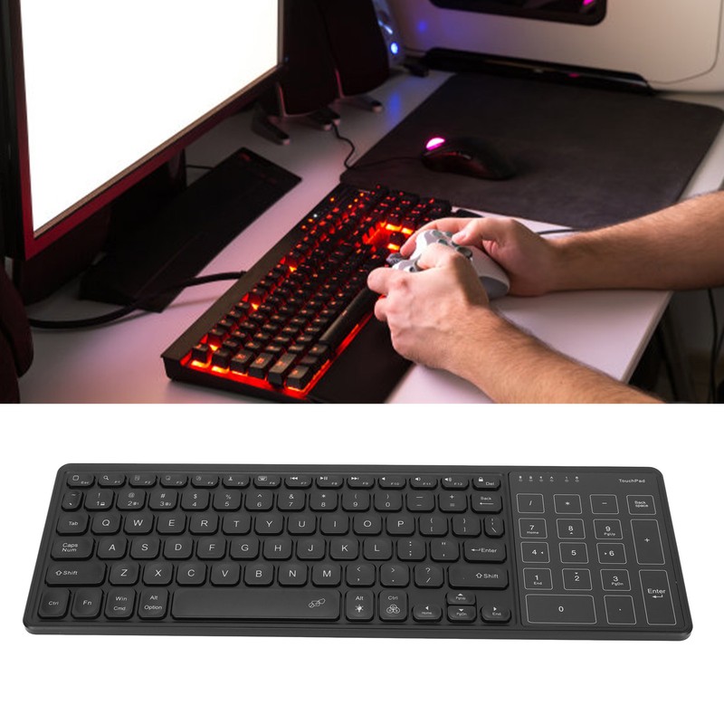 Wireless Keyboard Numeric Touchpad 2.4Ghz Wireless Portable RGB Backlit Plug