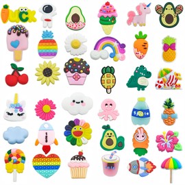 Varazz 37 Pack Shoe Charms, Different Cute Shoe Decoration Charms for Shoes Bracelet Wristband Party Favors Gifts Boys Girls Adults Teens