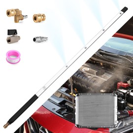 24 Inch Pressure Washer Wand for Car Radiator Cleaning Tools, Dual-Use Radiator Cleaner Wands for Pressure Washer & Pressure Air Pump Flush Car Truck Radiator Power Washer Wand with 4 Nozzle Tips