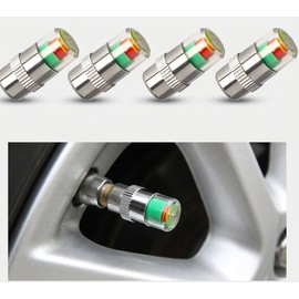 Tire Pressure Monitoring Caps for Standard Valve Stems – Visual Alert Set for Everyday Driving