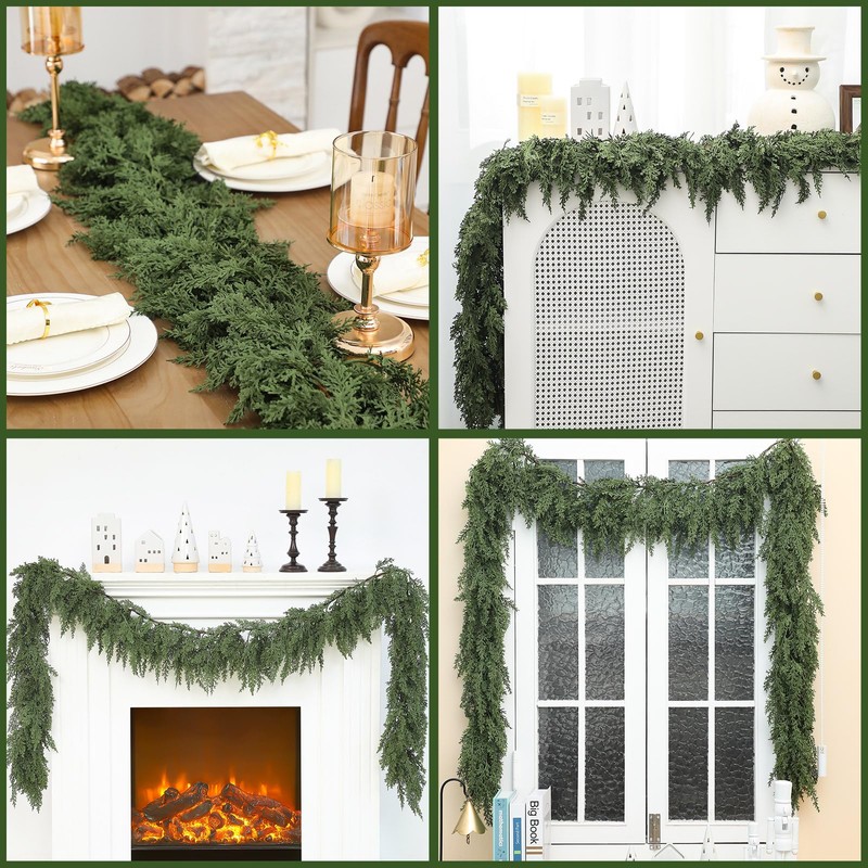 1 Pcs 12 ft Artificial Cedar Garland for Christmas