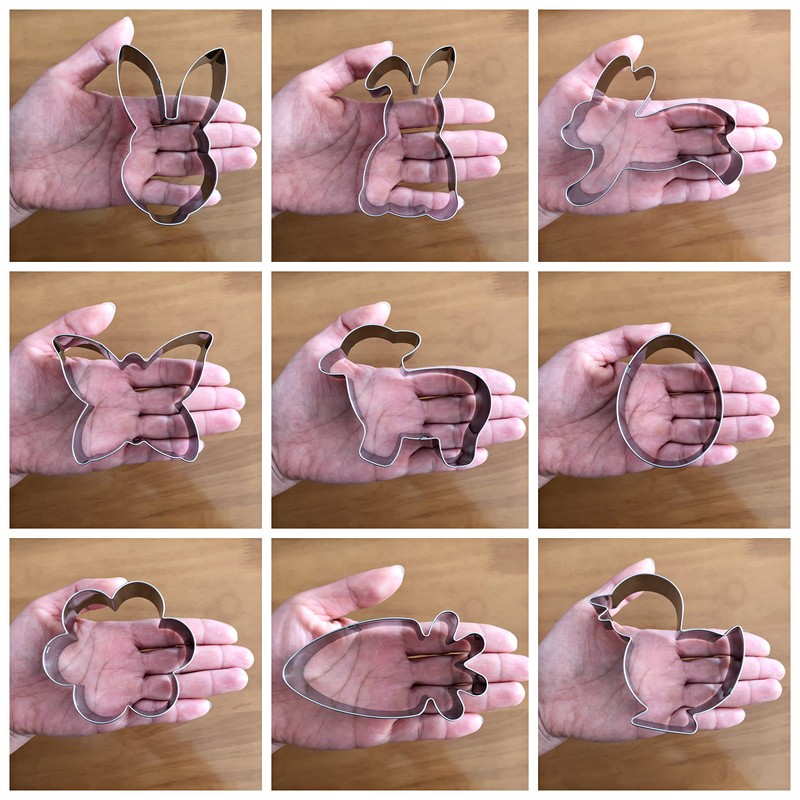 Easter Cookie Cutter Set of 9 Rabbit Egg Flower Butterfly