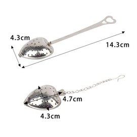 WHTCHSU 2Pcs Tea Strainers for Loose Tea Spoon - Heart Tea Steeper Tea Filter Fine Mesh Strainer Stainless Steel Tea Diffuser Tea Infuser Spoon - Loose Tea Steeper Tea Infuser