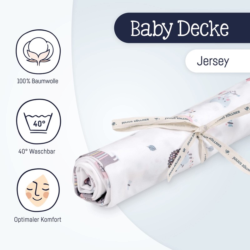 Jersey Blanket Hearts Grey, 70 x 70 cm