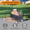 NobAura 150 LBS Wagon Cart, Black Folding Heavy Duty Garden