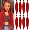 BALINGHAIR Red Pre Stretched Braiding Hair 26 Inch Braids Hair