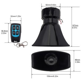 DriSentri 7 Sound Car Siren Vehicle Horn for Cars Trucks Vehicle Motorcycles, Warning Siren Speaker Amplifier Horn 12V 100W