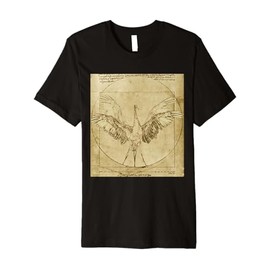 Leonardo Da Vinci Vitruvian Bird Classic Art Premium T-Shirt
