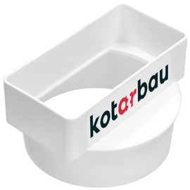 KOTARBAU® Transition piece flat duct to round pipe, diameter 100 mm, rectangular connector, 110 x 55 cm, white, deflection piece, ventilation system, exhaust duct, duct connector made of plastic