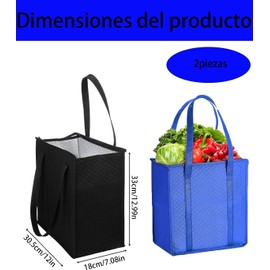 2 Piezas Bolsa Térmica Porta Alimentos, Bolsas Térmicas Alimentos, Bolsa Térmica para Almuerzos y Comidas